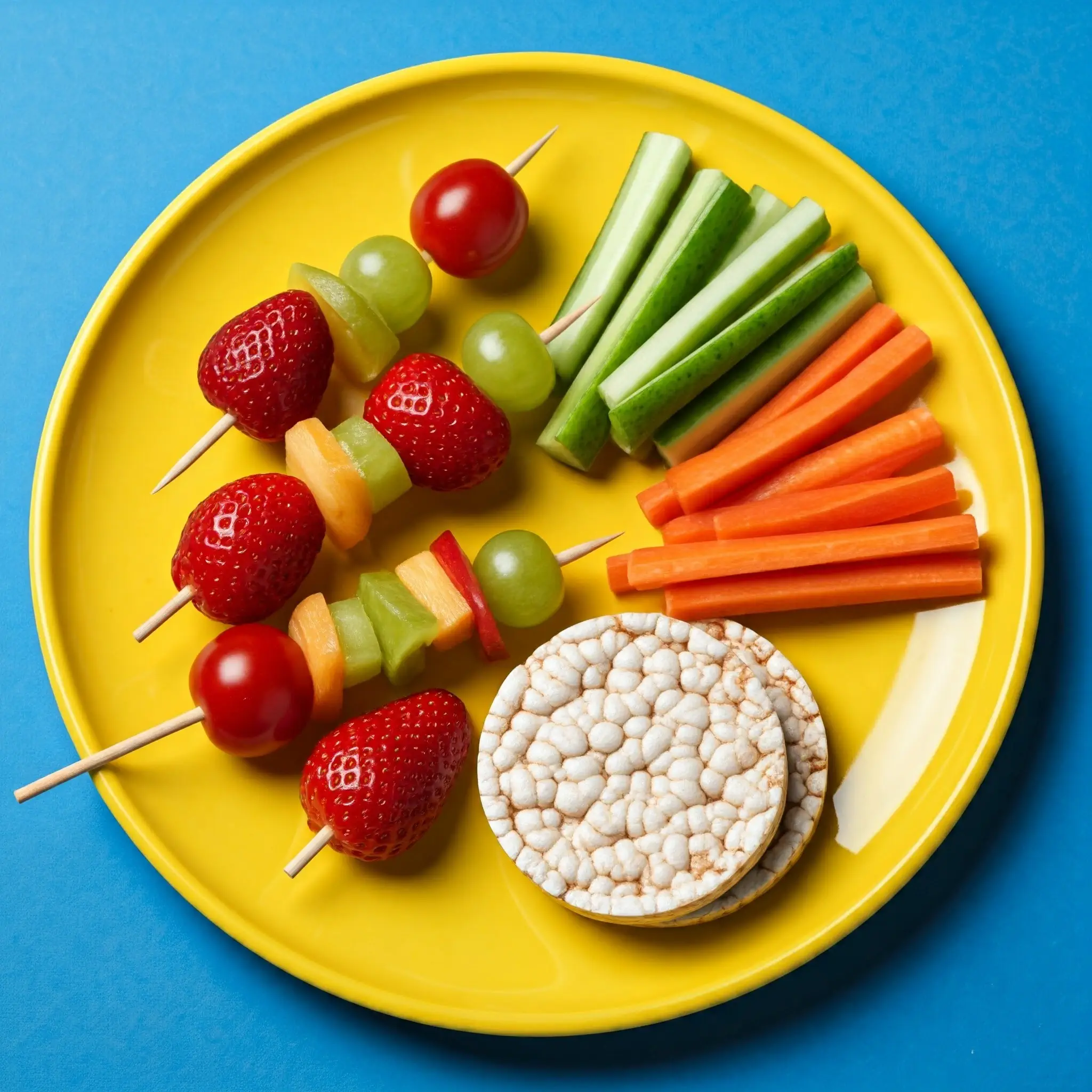 Image description: A variety of colorful snack options for children, showcasing healthy and fun food choices.]